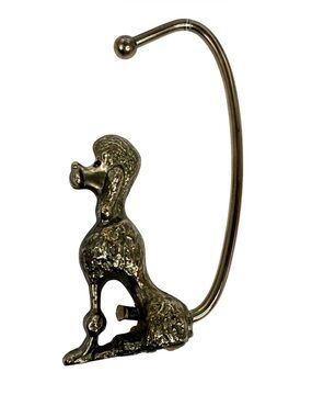 Vintage 1950s gold tone poodle bag hook for table 5” Lana del Rey Lolita vibes